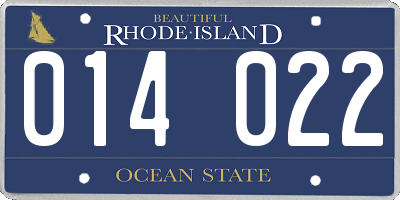 RI license plate 014022