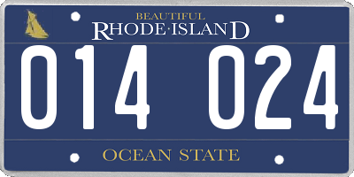 RI license plate 014024