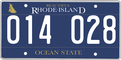 RI license plate 014028