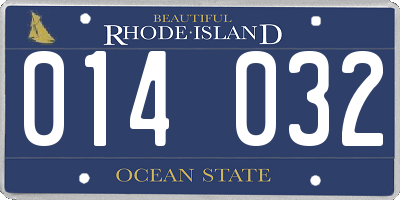 RI license plate 014032