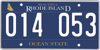 RI license plate 014053