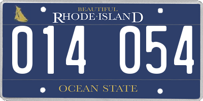 RI license plate 014054