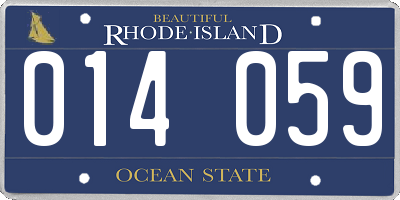 RI license plate 014059