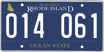 RI license plate 014061