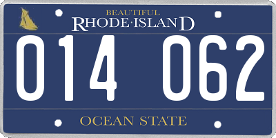 RI license plate 014062