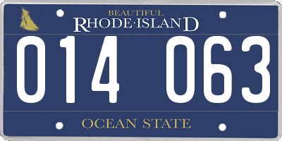 RI license plate 014063