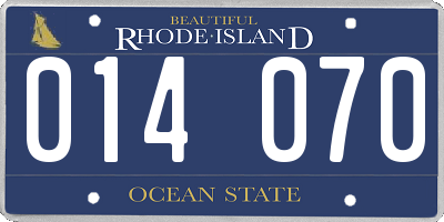 RI license plate 014070