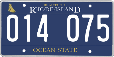 RI license plate 014075