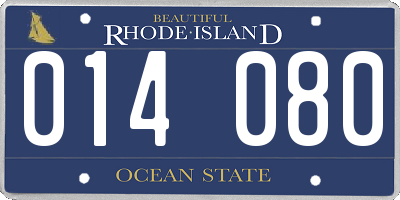 RI license plate 014080