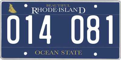 RI license plate 014081