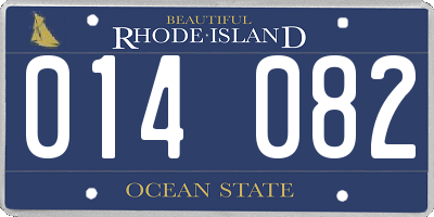 RI license plate 014082