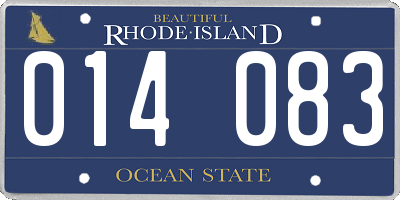 RI license plate 014083