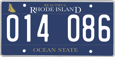 RI license plate 014086