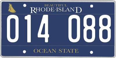 RI license plate 014088