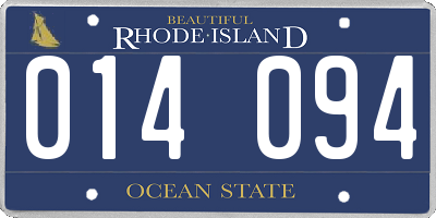 RI license plate 014094