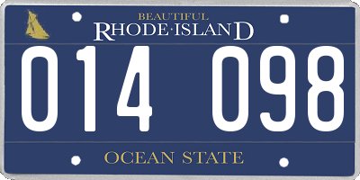 RI license plate 014098