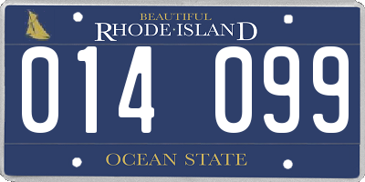 RI license plate 014099