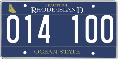 RI license plate 014100