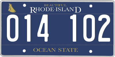 RI license plate 014102