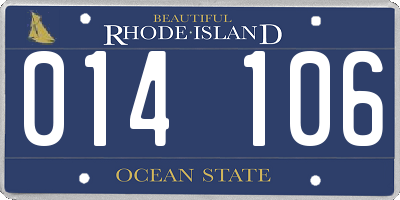 RI license plate 014106