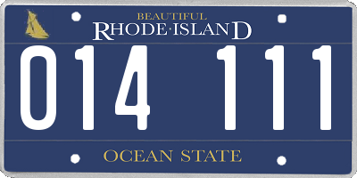 RI license plate 014111
