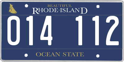 RI license plate 014112