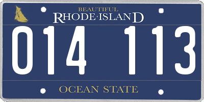 RI license plate 014113