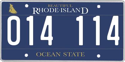 RI license plate 014114