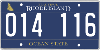 RI license plate 014116