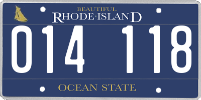 RI license plate 014118