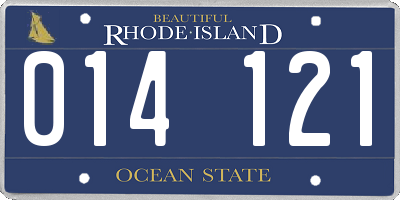 RI license plate 014121