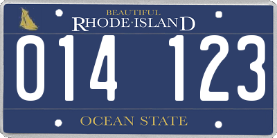 RI license plate 014123