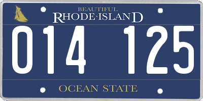 RI license plate 014125