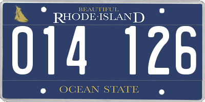 RI license plate 014126