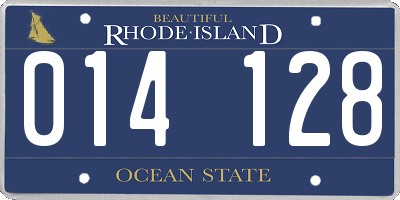 RI license plate 014128