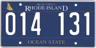 RI license plate 014131