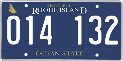 RI license plate 014132