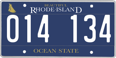 RI license plate 014134