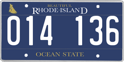 RI license plate 014136