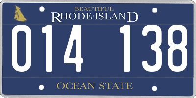 RI license plate 014138