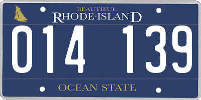 RI license plate 014139