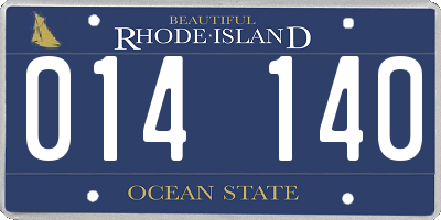 RI license plate 014140