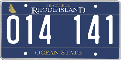 RI license plate 014141