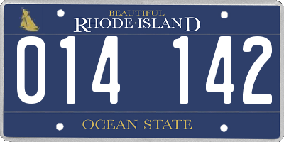 RI license plate 014142