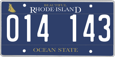 RI license plate 014143