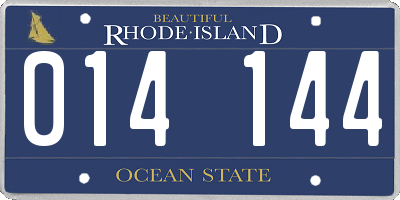 RI license plate 014144