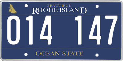 RI license plate 014147