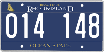 RI license plate 014148