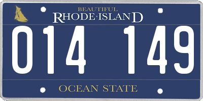 RI license plate 014149