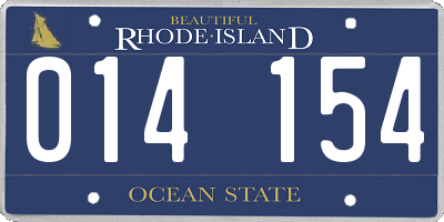 RI license plate 014154